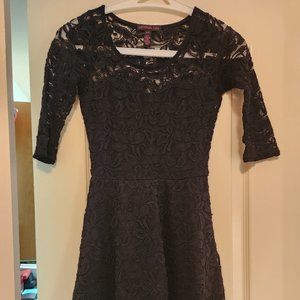 Material Girl lace black lined dress Junio size XXS